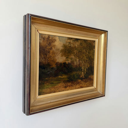 19th Century Antique Landscape Oil Painting "Gilded Frame" Small Art Holland Art Shop
