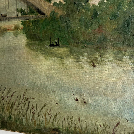 Detailed Landscape Oil Painting "Arched Bridge" Expressive Artwork Holland Art Shop