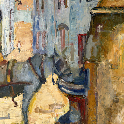 Fine Oil Painting Cityscape "Street Cart Horse" Handcrafted Medium Art Holland Art Shop