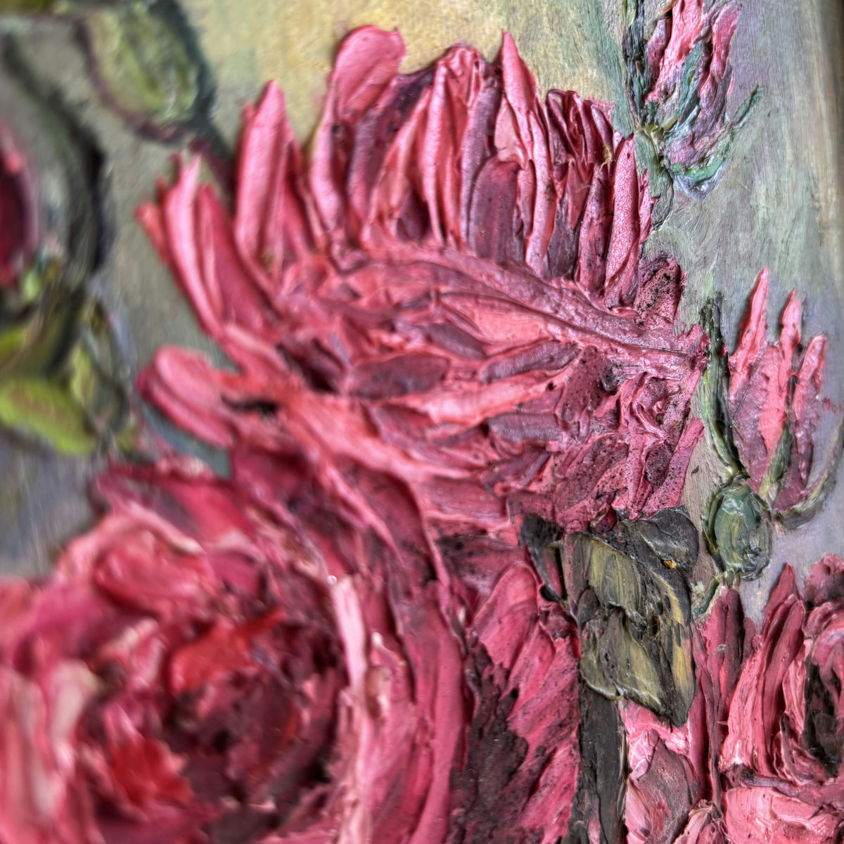 Expressive Floral Still Life Oil Painting 