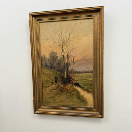 Traditional Landscape Oil Painting "Solitary Walker" Refined Art Holland Art Shop