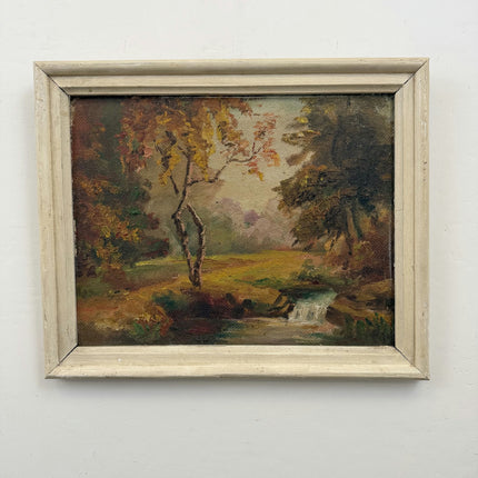 Detailed Landscape Oil Painting "Autumn Tree" Traditional Small Art Holland Art Shop