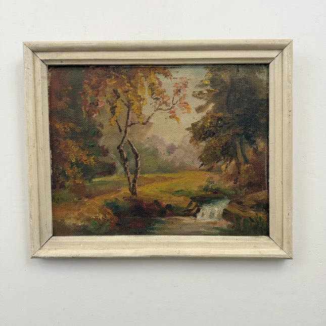 Detailed Landscape Oil Painting "Autumn Tree" Traditional Small Art Holland Art Shop