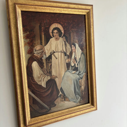 19th Century Antique Portrait Oil Painting "Holy Family" Art Holland Art Shop