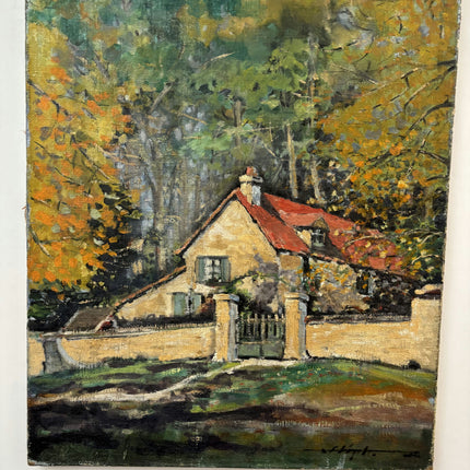 1938 Landscape Oil Painting "Country House" Art Holland Art Shop