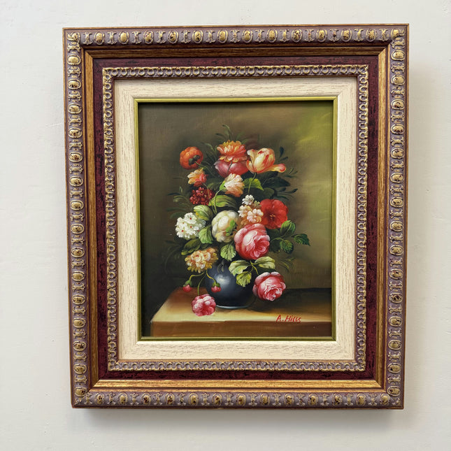 Vintage Floral Still Life Oil Painting "Flower Bouquet" Expressive Small Artwork Holland Art Shop