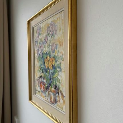 Authentic Flowery Still Life Oil Painting "Flower Bouquet" Rustic France Artwork Holland Art Shop