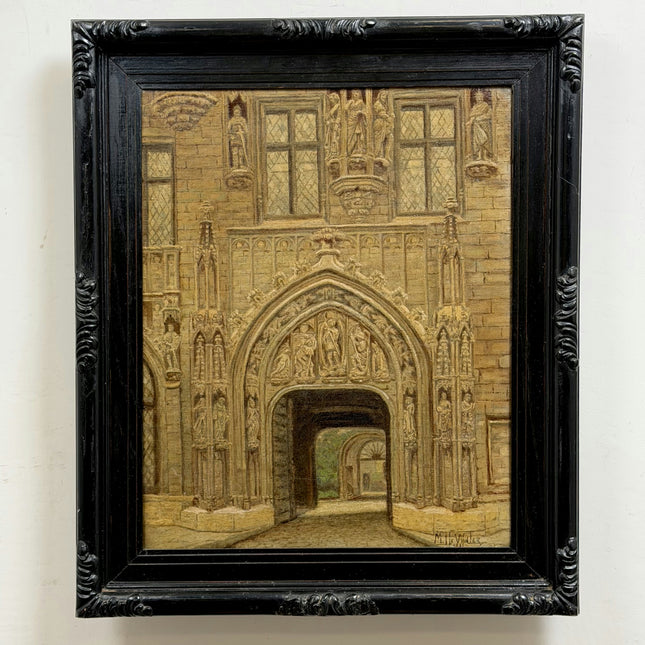 1931 Cityscape Oil Painting "Ornate Doorway" Art Holland Art Shop
