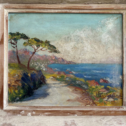Detailed Landscape Oil Painting "Coastal Path" Authentic French Artwork Holland Art Shop