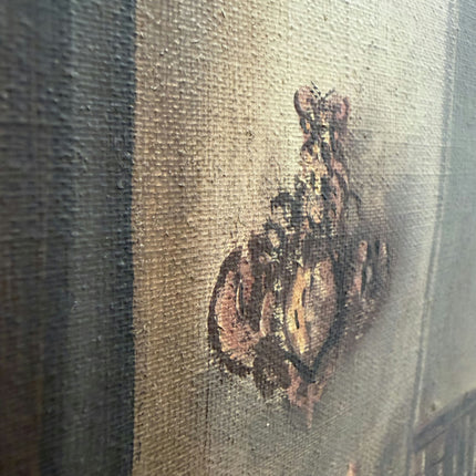Handcrafted Church Interior Oil Painting "Stone Columns" Rustic Artwork Holland Art Shop