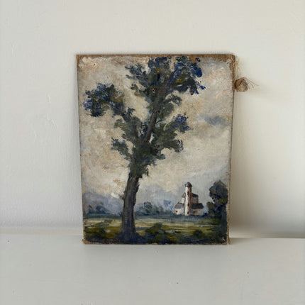 Traditional Landscape Oil Painting "Lonely Tree" Elegant Small Art Holland Art Shop