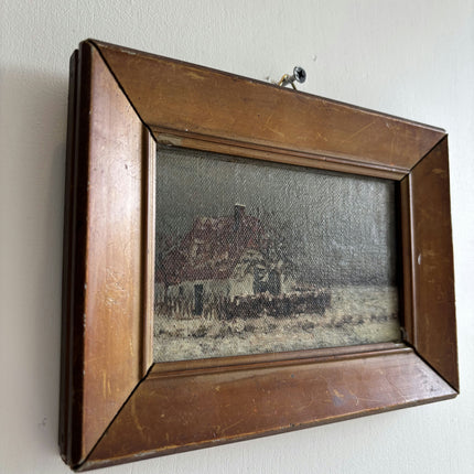 Elegant Winter Landscape Oil Painting "Gilded Frame" Traditional Small Art Holland Art Shop
