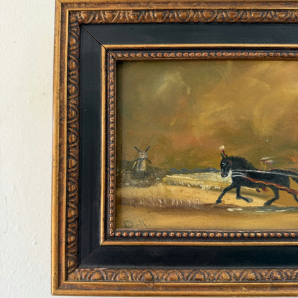 Figurative Oil Painting Scenery "Running Horse" Traditional Small Art Holland Art Shop
