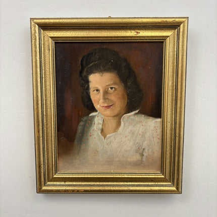 Classic Portrait Oil Painting "Pink Petals" Traditional Small Artwork Holland Art Shop