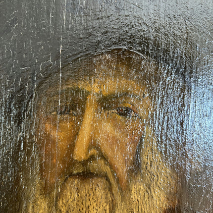 19th Century Antique Portrait Oil Painting "Old Man" Small Artwork Holland Art Shop
