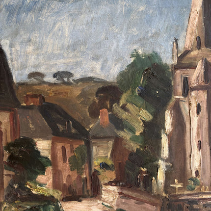 Refined Cityscape Oil Painting "Stone Church" Traditional Art Holland Art Shop