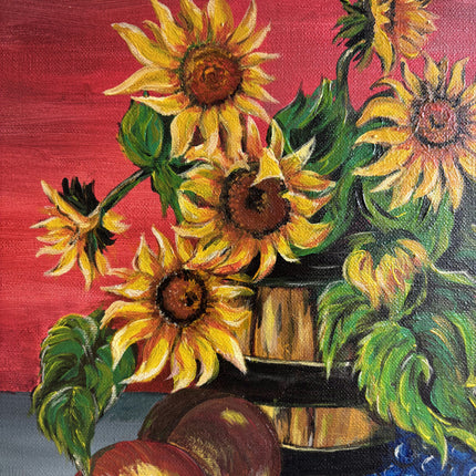 Handcrafted Floral Still Life Oil Painting "Sunflower Bouquet" Traditional Art Holland Art Shop