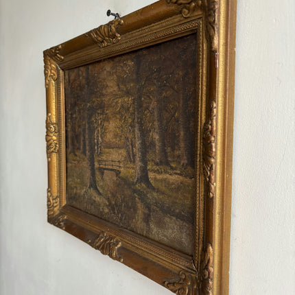 Detailed Landscape Oil Painting "Gilded Frame" Expressive Small Artwork Holland Art Shop