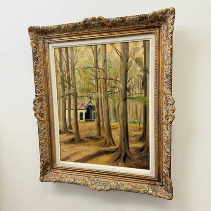 Timeless Landscape Oil Painting "Wooded Trees" Handcrafted Art Holland Art Shop