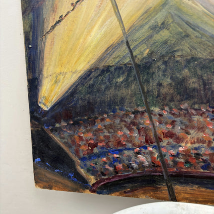 Classic Figurative Oil Painting "Flying Trapeze" Rustic Small Artwork Holland Art Shop