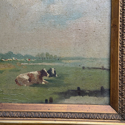 19th Century Antique Landscape Oil Painting "Ornate Frame" Art Holland Art Shop