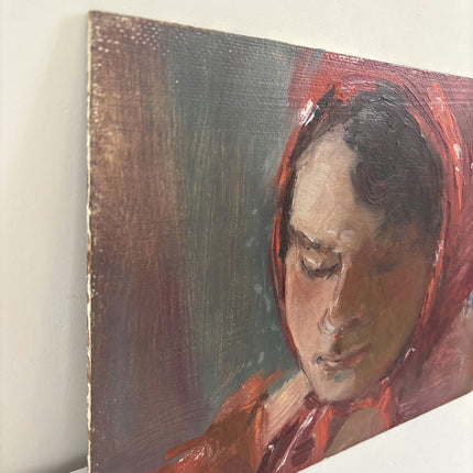 Classic Portrait Oil Painting "Woman Head" Elegant Small Art Holland Art Shop