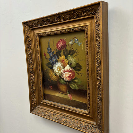 Timeless Floral Still Life Oil Painting "Flower Vase" Detailed Small Artwork Holland Art Shop