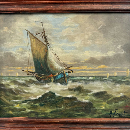 Authentic Seascape Oil Painting "Sailing Boat" Refined Art Holland Art Shop