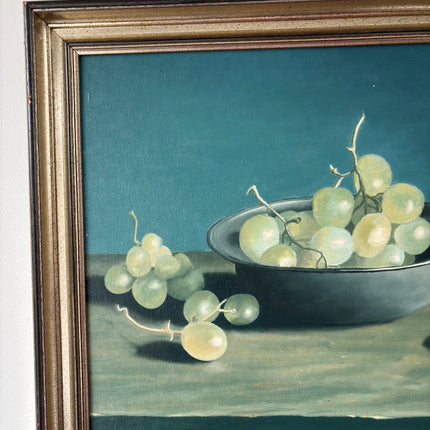 Expressive Oil Painting Still Life "Green Grapes" Refined Medium Artwork