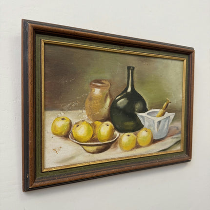 Handcrafted Still Life Oil Painting "Black Bottle" Expressive Small Artwork Holland Art Shop