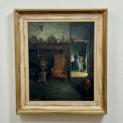 Refined Interior Oil Painting "Armchair Scene" Expressive Large Art Holland Art Shop