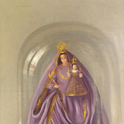 Vintage Religious  Oil Painting "Virgin Figure" Expressive Art Holland Art Shop