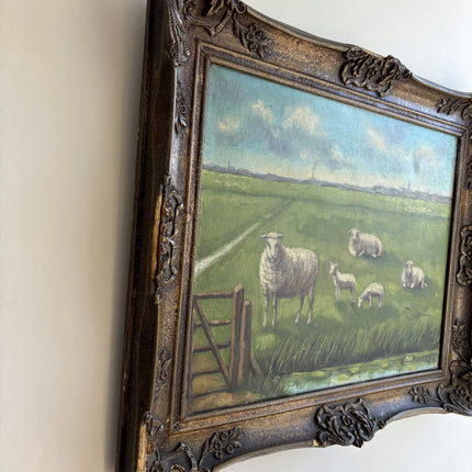 Expressive Animals Oil Painting "Grazing Sheep" Handcrafted Artwork Holland Art Shop
