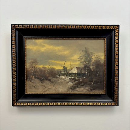 Refined Landscape Oil Painting "Windmill Cottage" Traditional Art Holland Art Shop