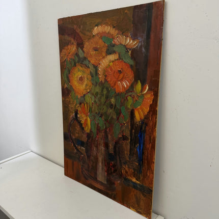 Authentic Floral Still Life Oil Painting "Orange Flowers" Timeless Artwork Holland Art Shop