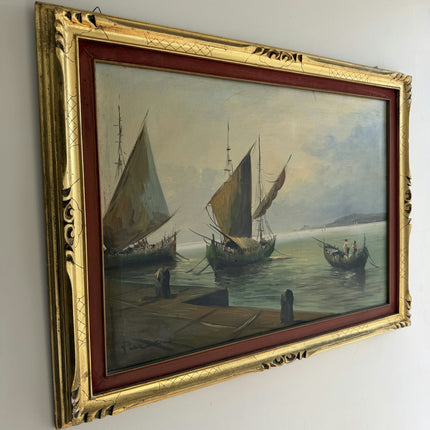 Refined Seascape Oil Painting "Sailing Boat" Classic Large Artwork Holland Art Shop