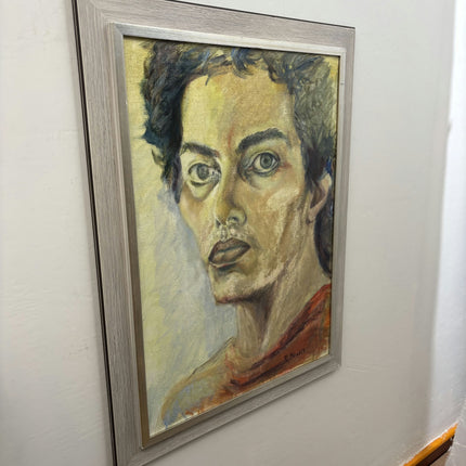 Vintage Portrait Oil Painting "Male Bust" Rustic Large Artwork Holland Art Shop