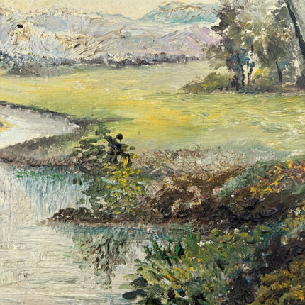 Timeless Landscape Oil Painting "Meandering Stream" Vintage Art Holland Art Shop