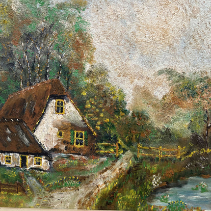 Expressive Interior Oil Painting "Thatched Cottage" Detailed Art Holland Art Shop
