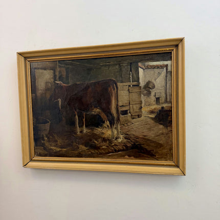 Antique Animals Oil Painting "Grazing Cow" Classic Art Holland Art Shop