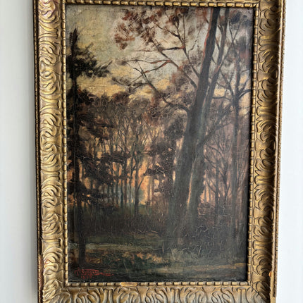 1928 Landscape Oil Painting "Tall Tree" Art Holland Art Shop