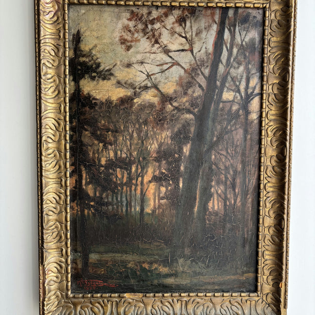 1928 Landscape Oil Painting "Tall Tree" Art Holland Art Shop