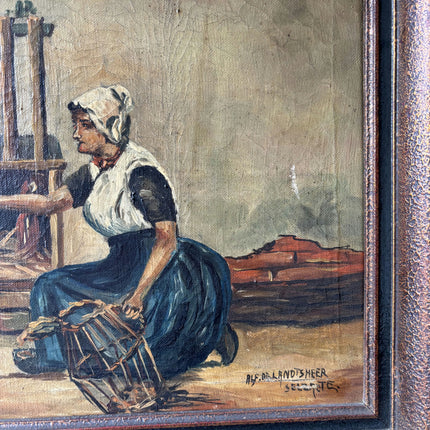 Vintage Figurative Oil Painting "Seated Woman" Authentic Artwork Holland Art Shop