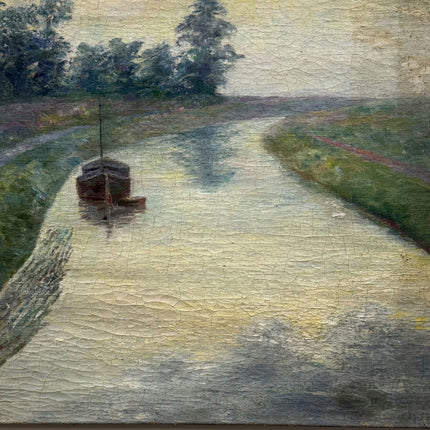 Handcrafted Scenery Oil Painting "Cracked Paint" Elegant Art Holland Art Shop