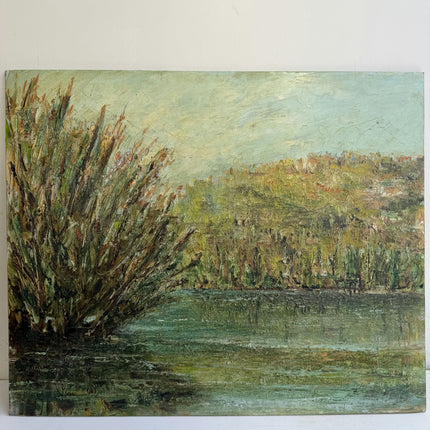 Refined Landscape Oil Painting "Tall Reedbrush" Elegant Art Holland Art Shop