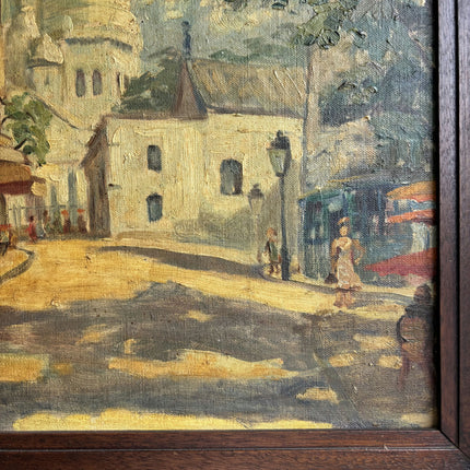 Original Cityscape Oil Painting "Sunlit Street" Handcrafted Belgique Artwork Holland Art Shop