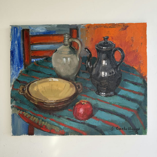 Original Still Life Oil Painting "Red Apple" Elegant Artwork Holland Art Shop