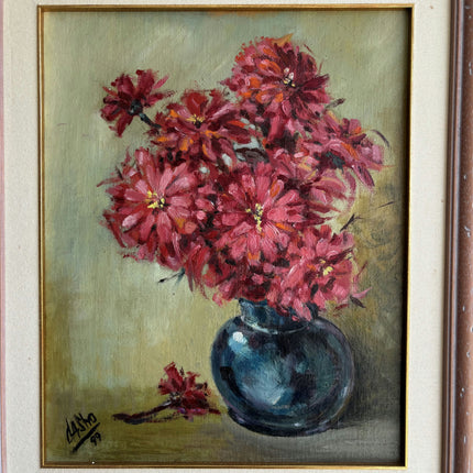 Refined Floral Still Life Oil Painting "Blue Vase" Handcrafted Artwork Holland Art Shop