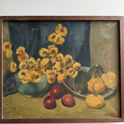 Vintage Floral Still Life Oil Painting "Yellow Bouquet" Authentic Art Holland Art Shop