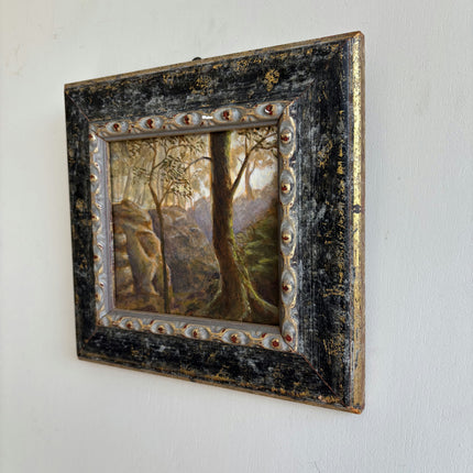 Traditional Landscape Acrylic Paint "Painted Frame" Authentic Small Artwork Holland Art Shop